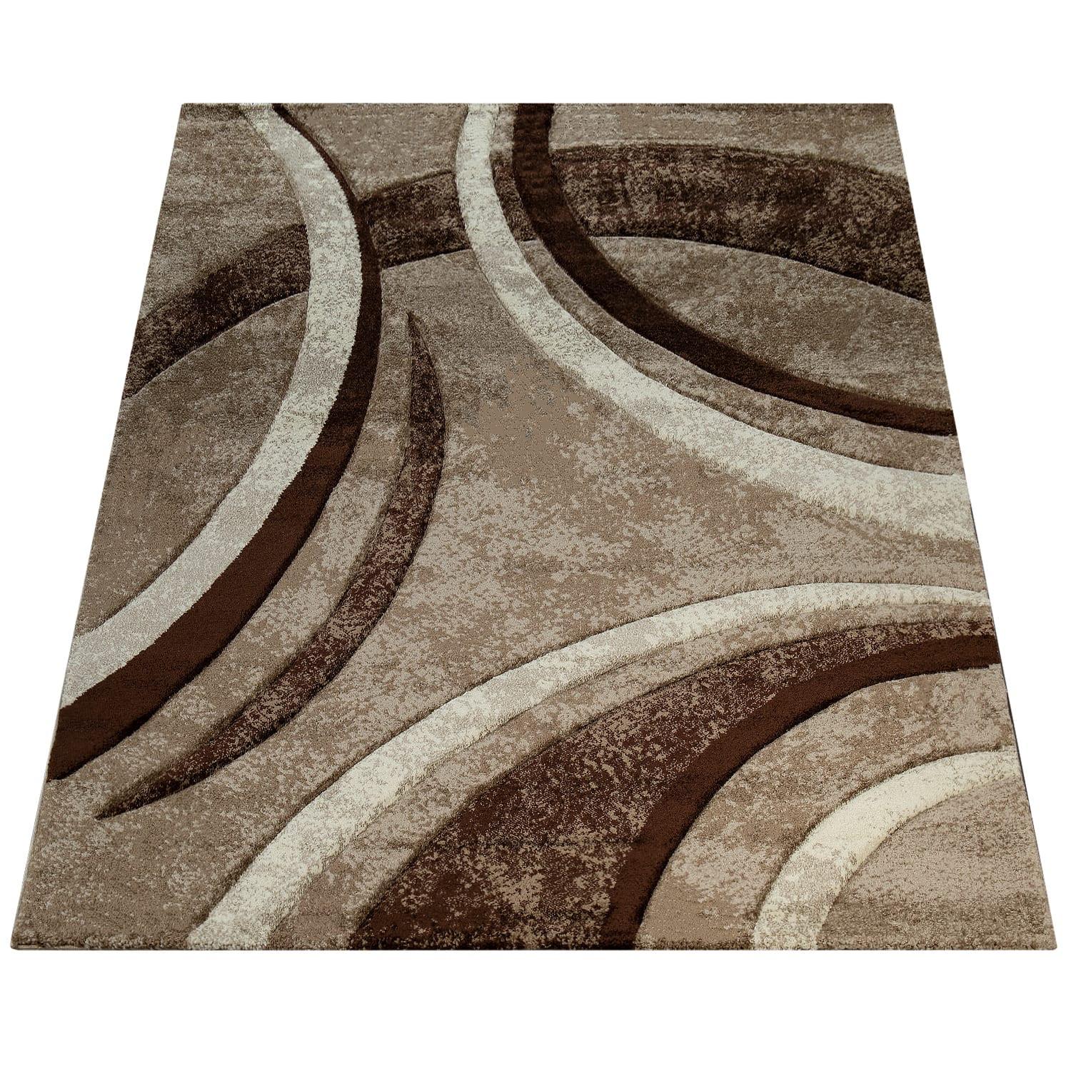 KURZFLORTEPPICH, abstrakt, Florhöhe 12 mm, Braun, 80 x 150 cm - Braun, Textil (150/80cm) - KADIMA DESIGN