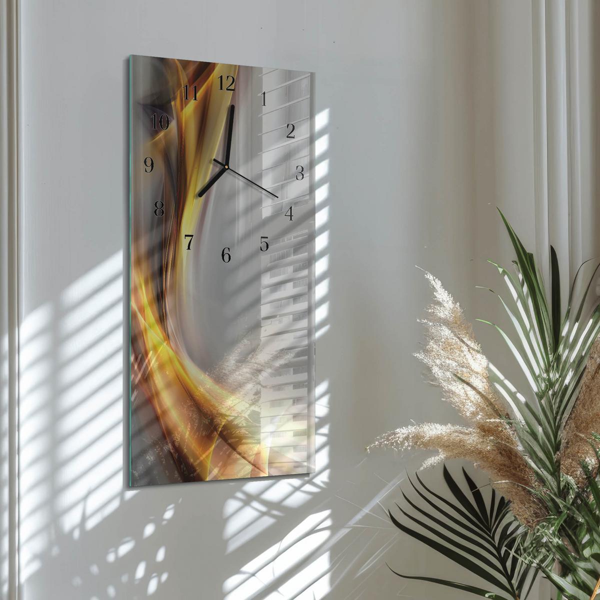 WANDUHR aus Glas 30x60 cm - Abstraktion - Multicolor, Glas (30/60/0.4cm) - TULUP