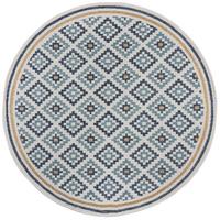 OUTDOORTEPPICH Waschbar FLEET, geometrisch, aus Polypropylen, Blau-Gelb, Ø 160 cm - Blau, Textil (160/160cm) - KADIMA DESIGN