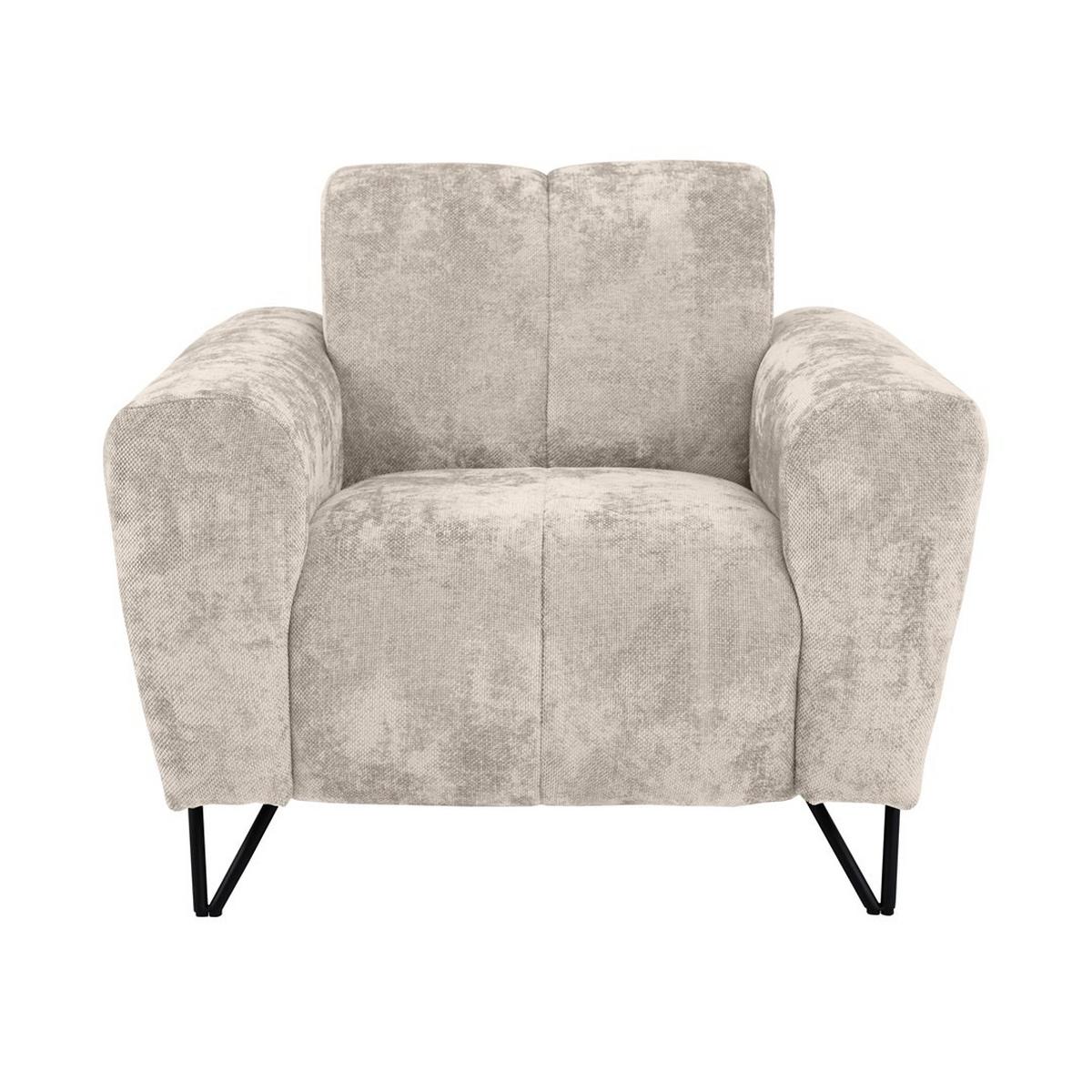 RELAXSESSEL Volare mit Metallbeinen beige - Beige/Schwarz, Textil/Metall (100/83/98cm) - Beautysofa