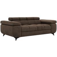 2-SITZER SOFA NIDELLO - Braun Velvet - Schwarz/Braun, Textil/Metall (194/70/97cm) - MKS