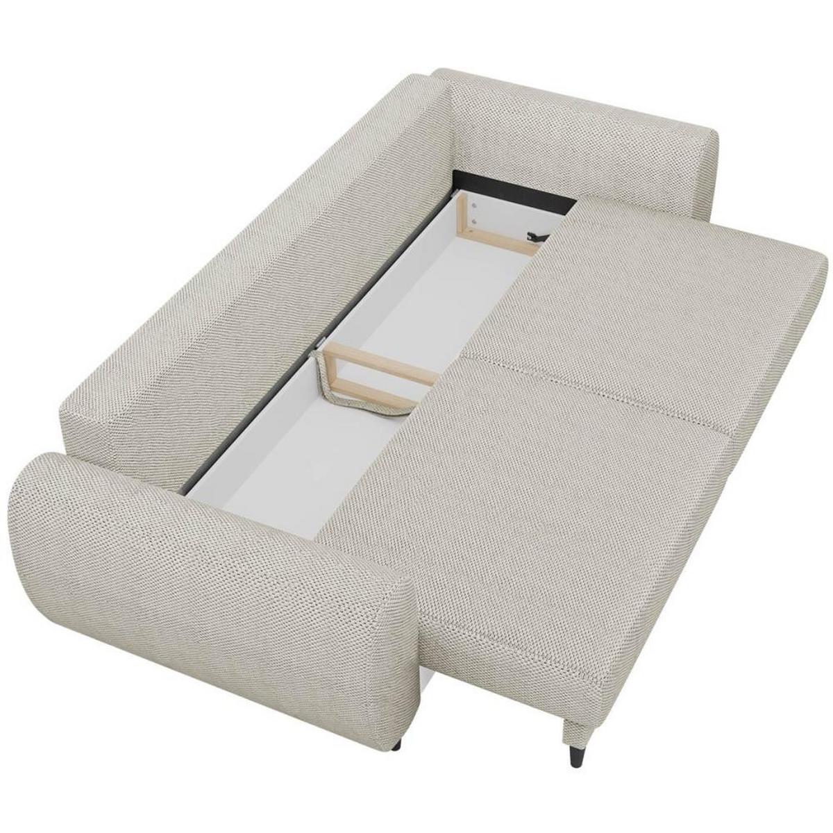 3-SITZER SCHLAFSOFA Cortez beige - Beige/Schwarz, Textil (251/76/95cm) - Beautysofa