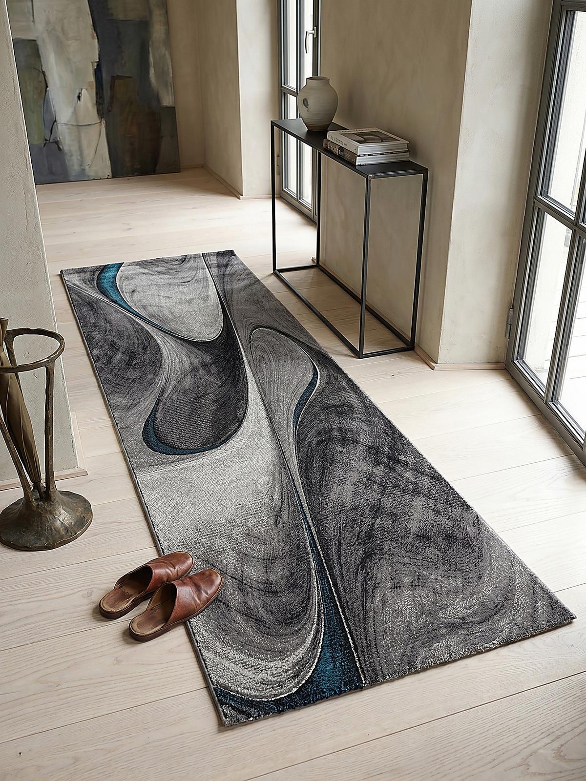 TEPPICHLÄUFER Abstrakt BIENO Polypropylen Grau 80 x 150 cm - Grau, Textil (80/150cm) - KADIMA DESIGN
