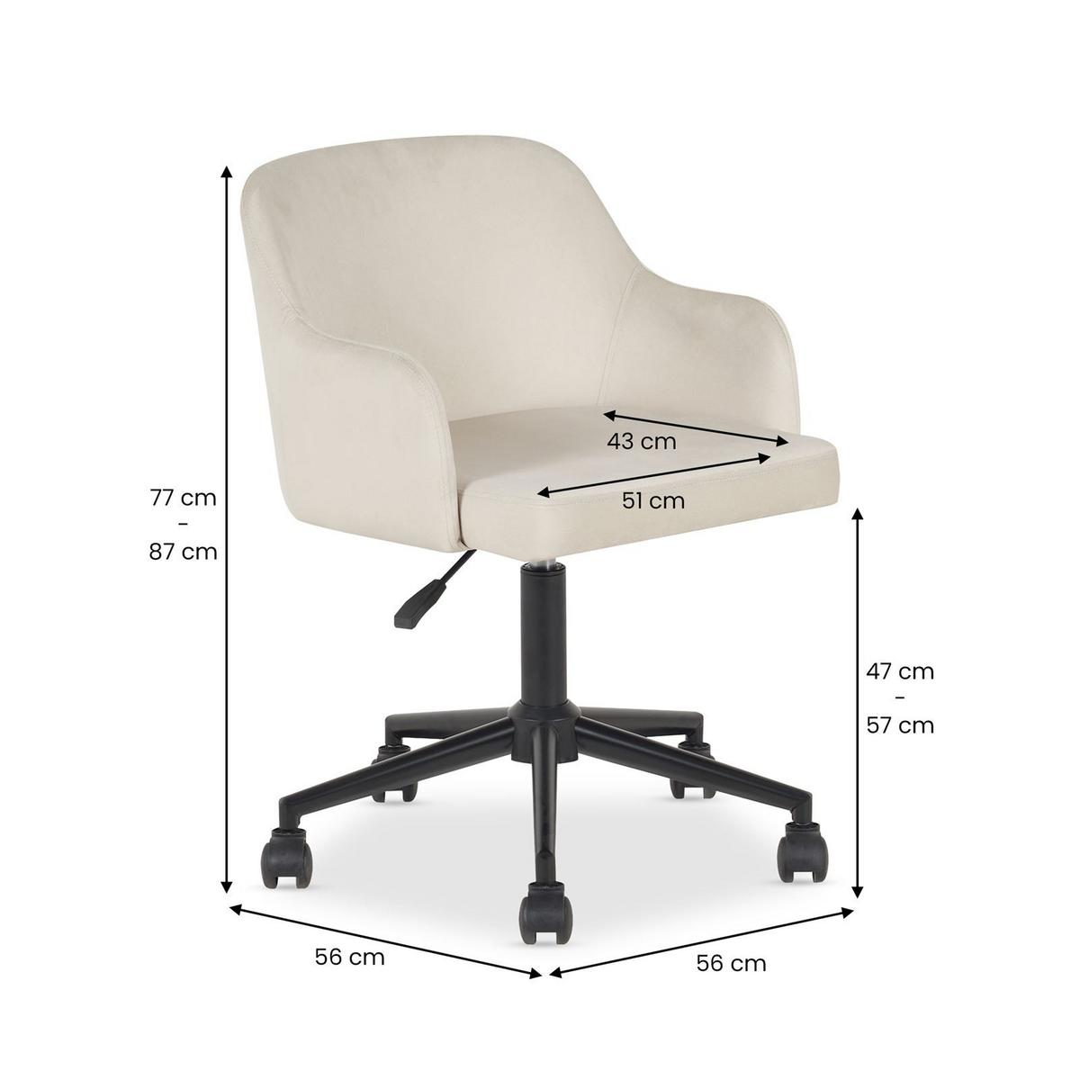 HOME-OFFICE DREHSTUHL OLIVER beige - Beige, Textil (52/87/56cm) - IDIMEX