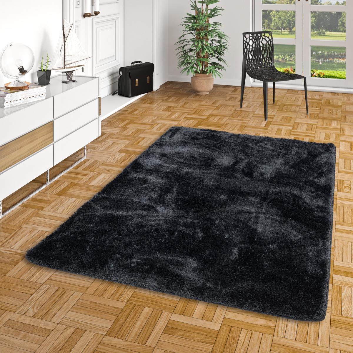 HOCHFLOR SHAGGY TEPPICH LUXUS FEELING MIX - Anthrazit, Textil (160/160cm) - Snapstyle