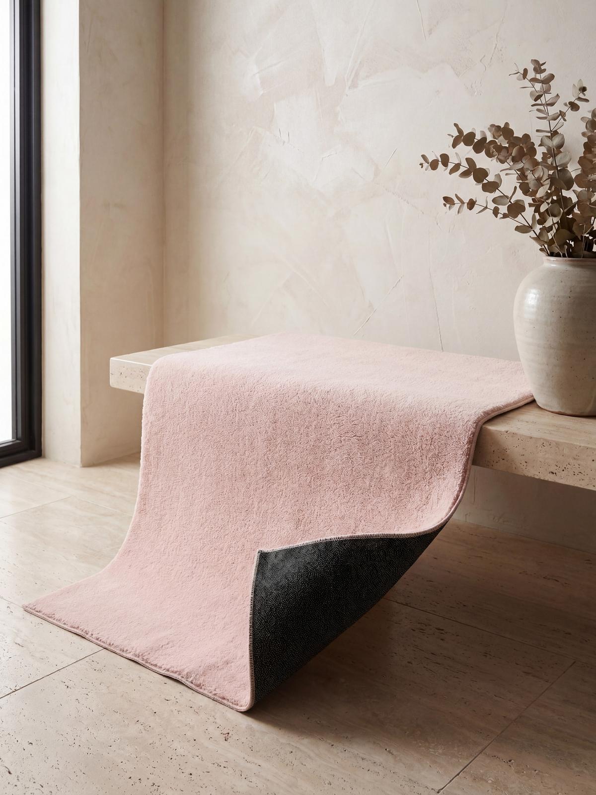 HOCHFLORTEPPICH Antirutsch Uni ALDAN Polyester Puderrosa 160 x 220 cm - Rosa, Textil (160/220cm) - KADIMA DESIGN