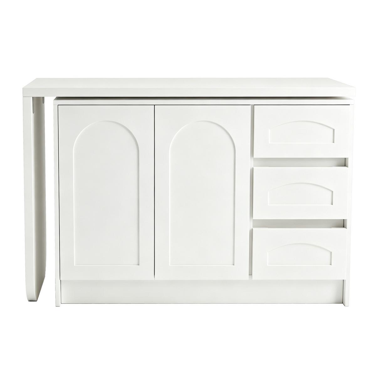 SCHREIBTISCH aus MDF in Weiß, 360° drehbar und platzsparend - Weiß, Holzwerkstoff (40/110/75cm) - Urban Meuble