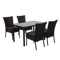 GARNITUR Schwarz, Anthrazit 5-teilig-Set - Anthrazit/Schwarz, Kunststoff - MCW