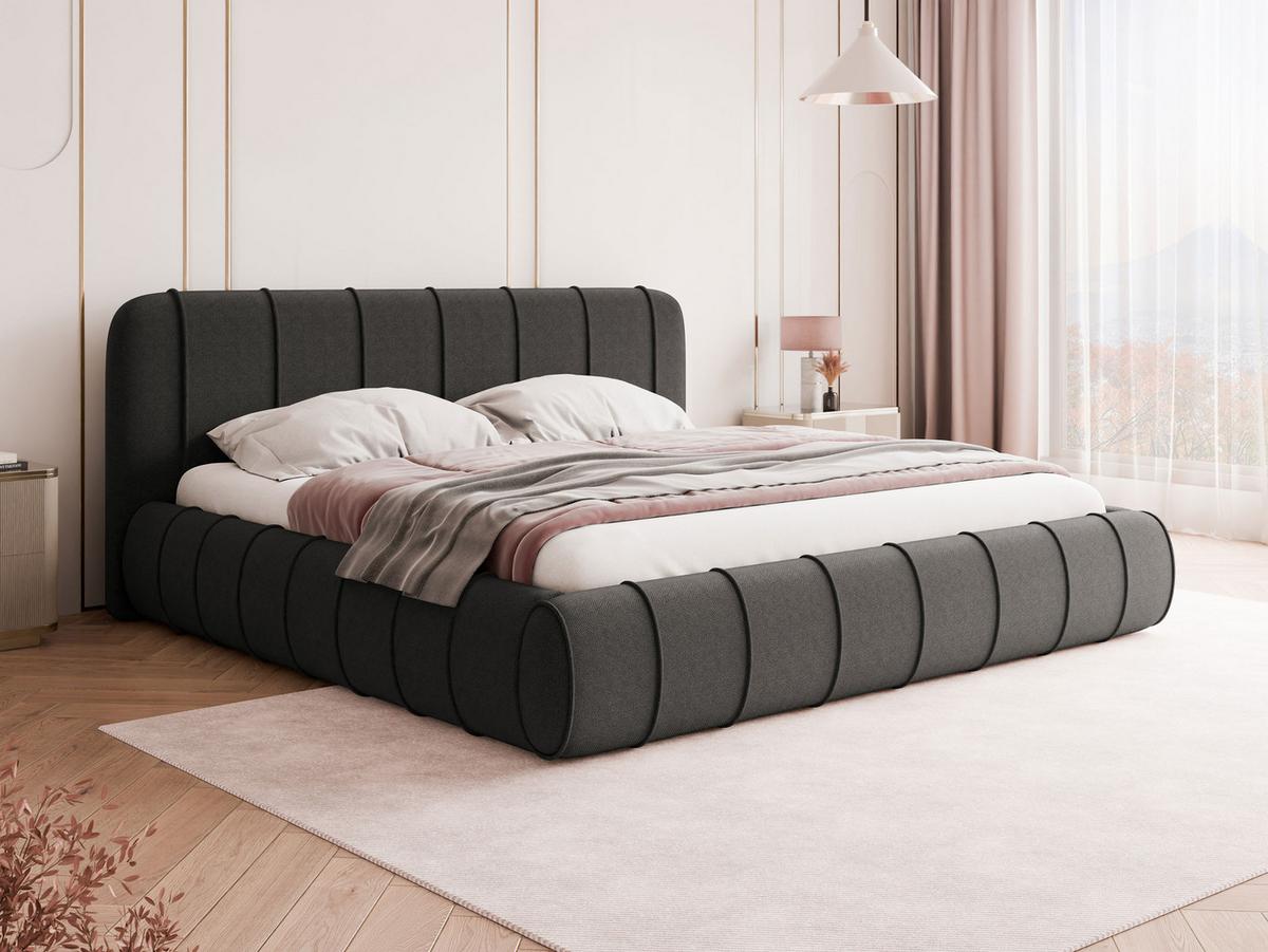 POLSTERBETT Slim XI - Dunkelgrau, Holz/Holzwerkstoff (180/200cm) - MIRJAN24