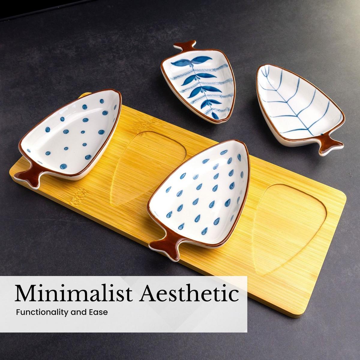 DIP SNACK SCHALEN SET aus Keramik(4er-Set) - Weiß, Keramik (33.6/15/18cm) - Intirilife