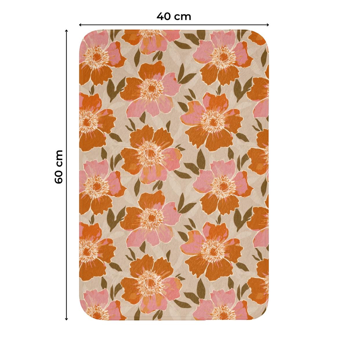 WC-VORLEGER Blumen - Motiv - Retro WC Teppich 40x60 cm - Multicolor, Textil (40/1cm) - OnlyWow