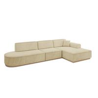 ECKSOFA Ottomane Rechts IREA-L2 - 327x165x80 cm Beige - Taupe, Holzwerkstoff/Textil (327/165cm) - ALTDECOR
