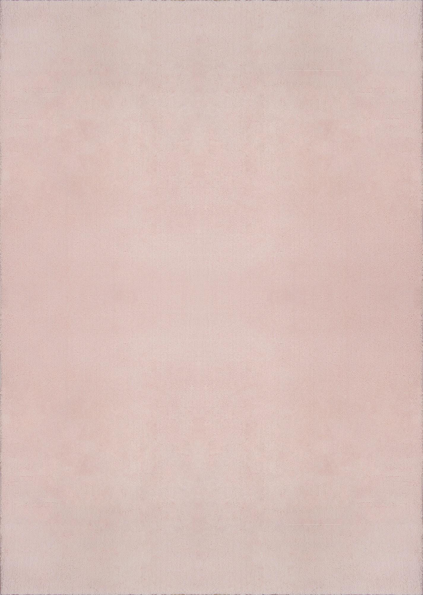 HOCHFLORTEPPICH Antirutsch Uni ALDAN Polyester Puderrosa 160 x 220 cm - Rosa, Textil (160/220cm) - KADIMA DESIGN