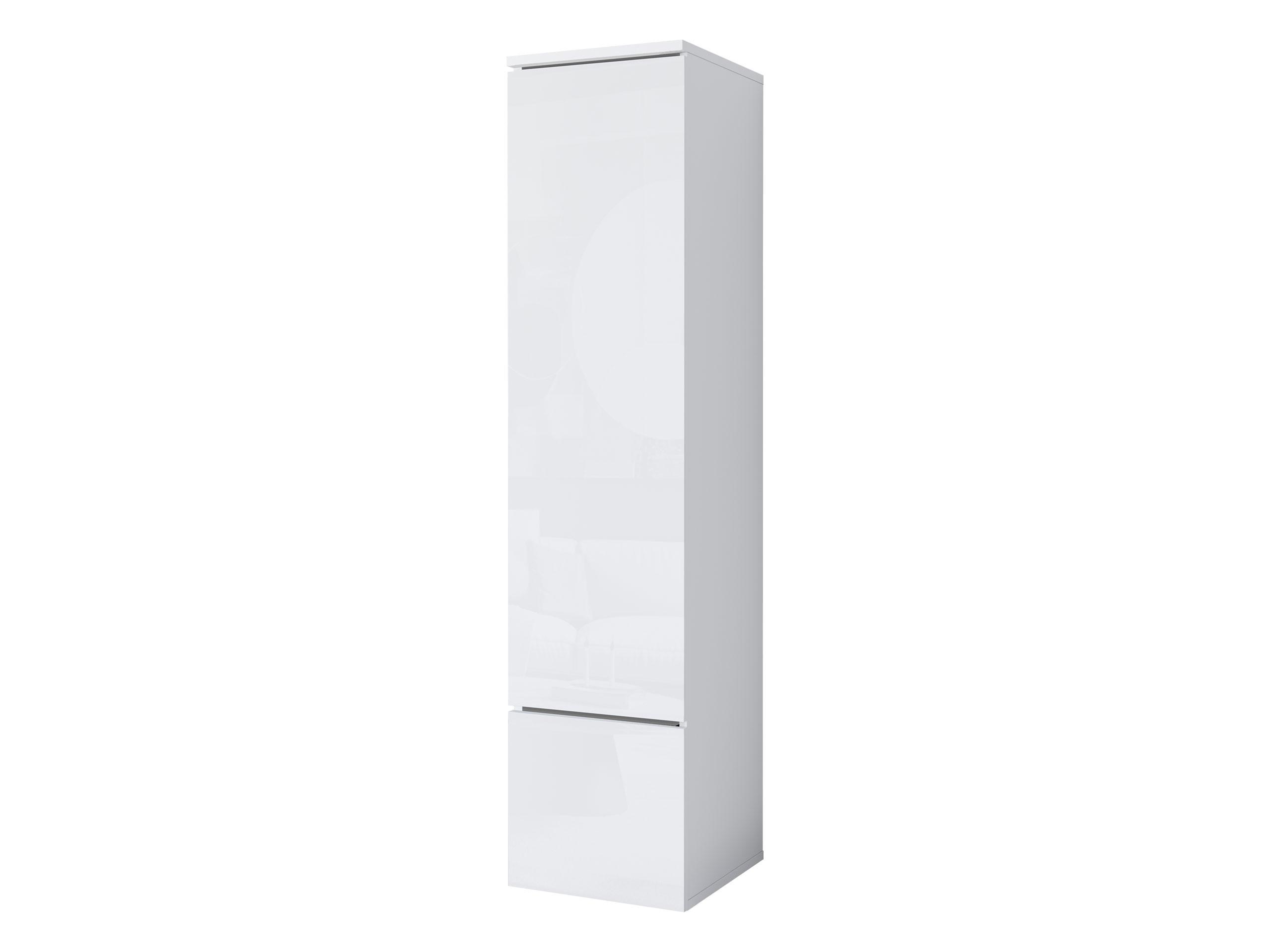 HÄNGEVITRINE Vera 001 mit LED Beleuchtung - Weiß Hochglanz/Alufarben, Holzwerkstoff/Kunststoff (30/130/33cm) - MIRJAN24