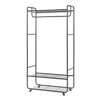 ROLLGARDEROBE Vestvågøy - Schwarz, Metall (90/176/40cm) - [en.casa]