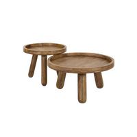COUCHTISCH FLORA 2ER SET Braun Mango - Braun, Mangoholz/Holz (80/80/41cm) - KAWOLA