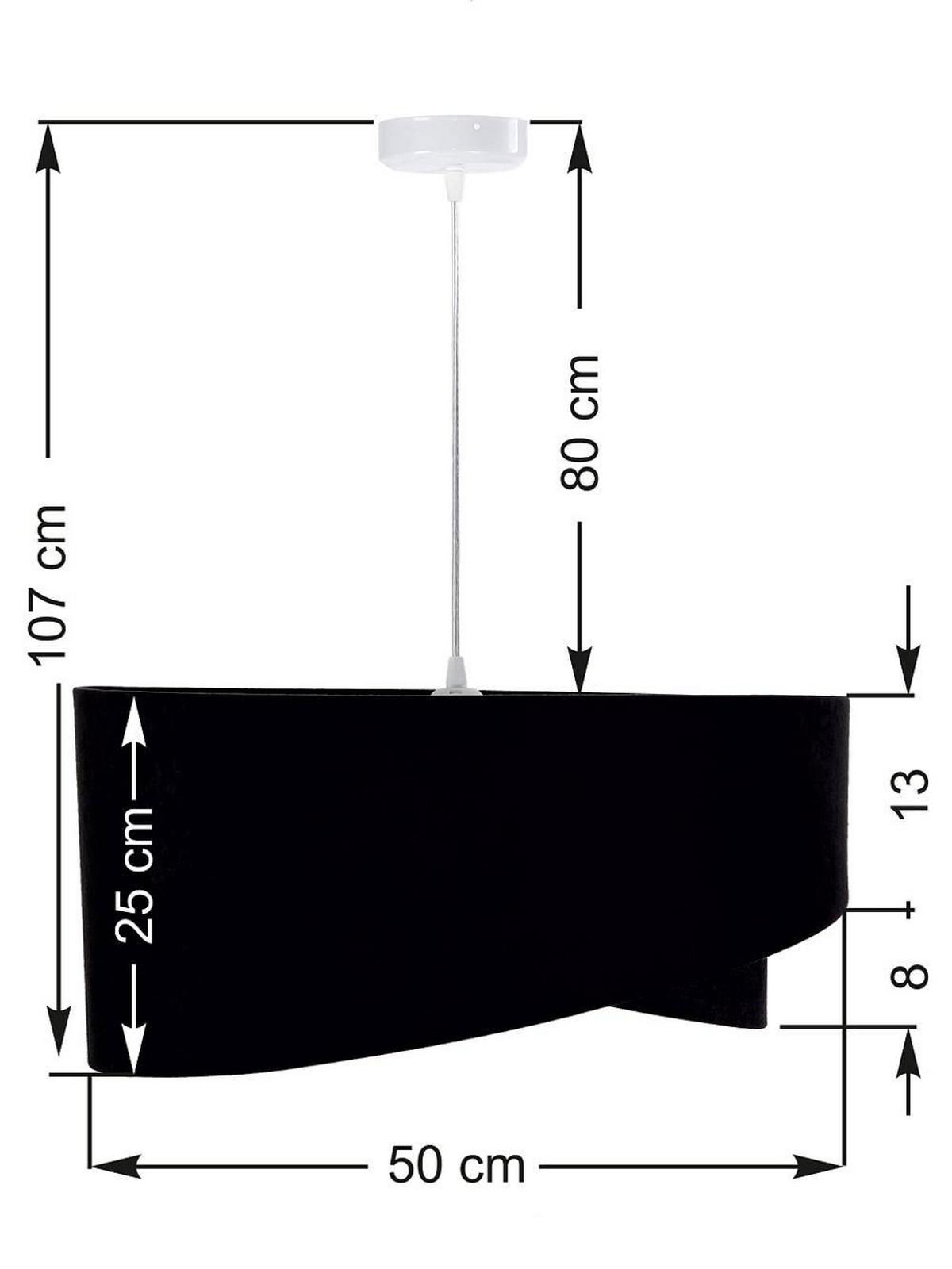 HÄNGELEUCHTE Schwarz 50/23 cm - Silberfarben, Kunststoff (50/1.3/23cm) - ONZENO