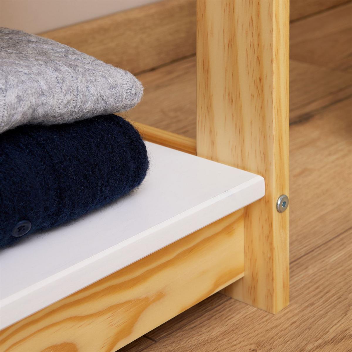 KINDERREGAL SALLY - Naturfarben/Weiß, Holz (44/118/42cm) - IDIMEX