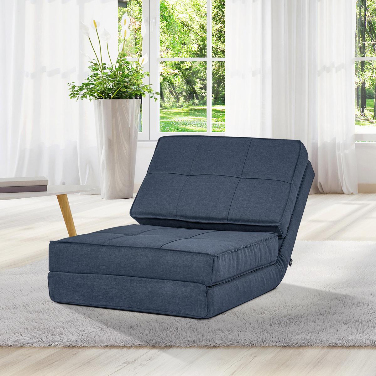 BODENSTUHL, Polyester, Schaumstoff, Blau - Blau, Kunststoff (73/58/61cm) - HOMCOM