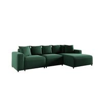 ECKSOFA Megan In Salvador - Dunkelgrün, Holzwerkstoff/Textil (331/165cm) - Fun Möbel