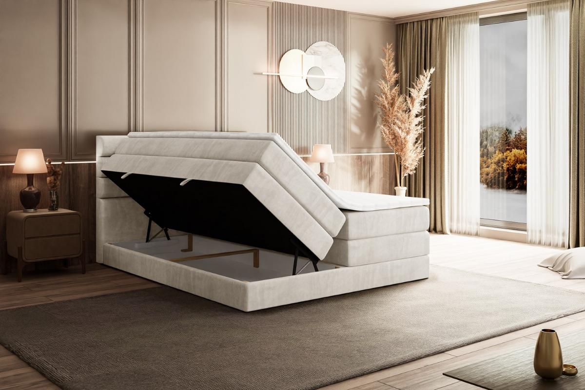BOXSPRINGBETT CELESTIA KING - 140x200 - H3/H4 - Creme - Creme, Holzwerkstoff (140/200cm) - ALTDECOR