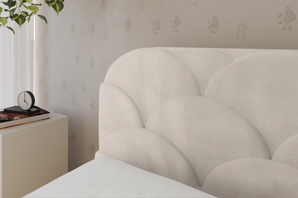 EINZELLBETT Jugendbett mit Bettkasten, Rechts - ELRY 100x200 Beige - Sandfarben, Holzwerkstoff/Textil (100/200cm) - ALTDECOR