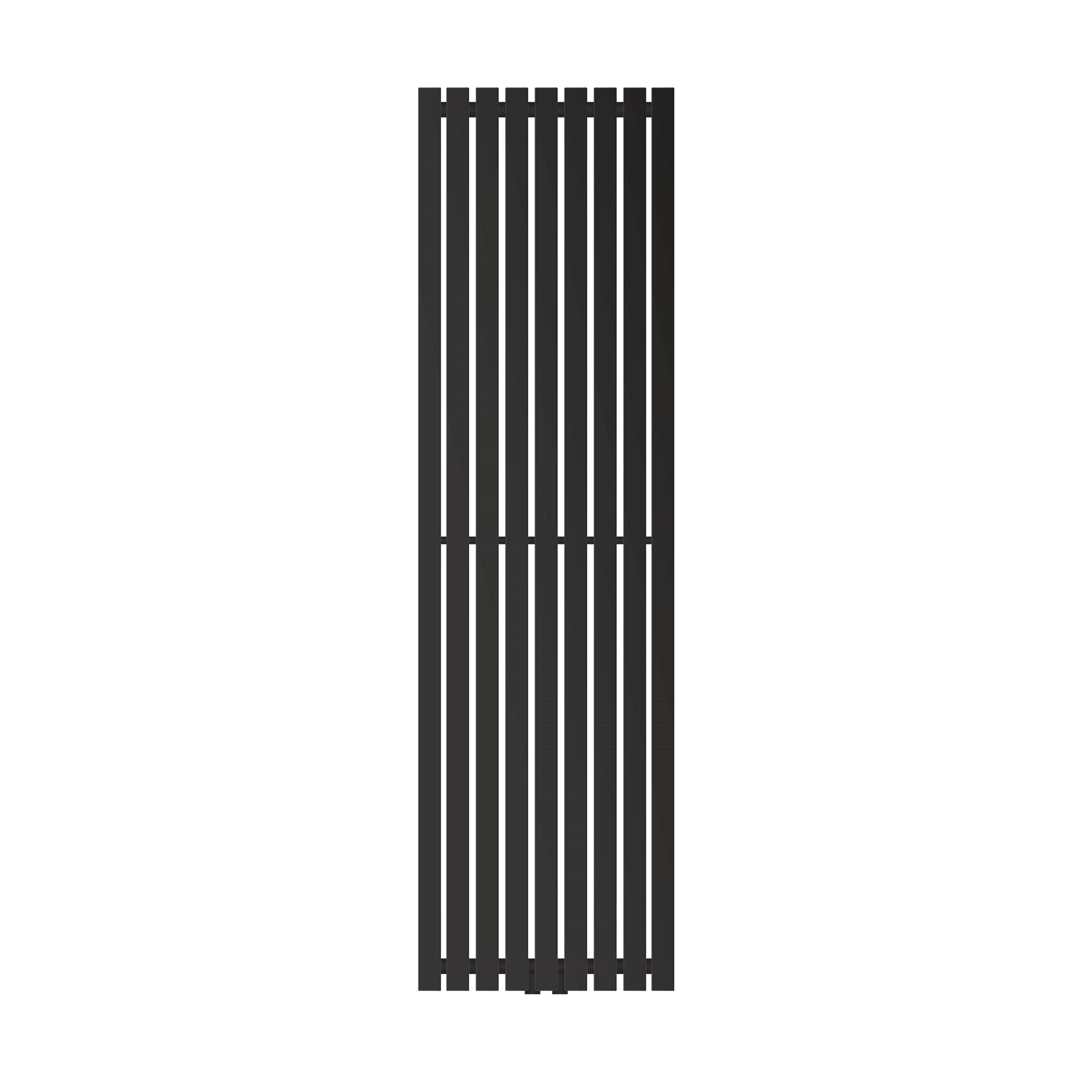 BADHEIZKÖRPER Stella 480x1600 mm Schwarz mit Ventil Durchgang - Schwarz, Metall (48/160/5cm) - LuxeBath