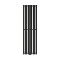 BADHEIZKÖRPER Stella 480x1600 mm Schwarz mit Ventil Eckform - Schwarz, Metall (48/160/5cm) - LuxeBath
