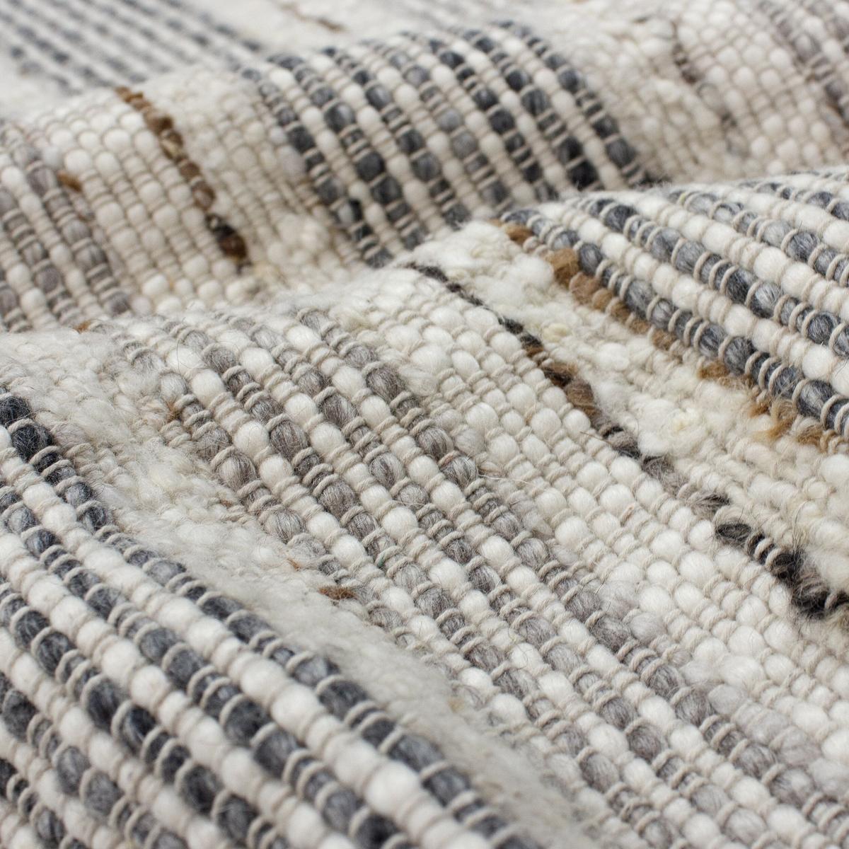 WOLLTEPPICH handgewebt HYTHE, gestreift, Natur, 80 x 300 cm - Beige, Textil (300/80cm) - KADIMA DESIGN