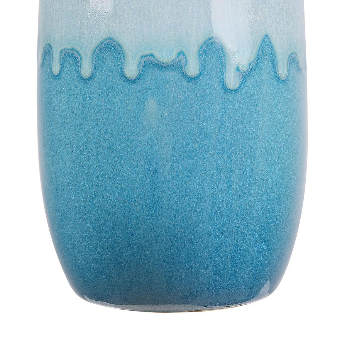 BLUMENVASE Steinzeug weiß Chalcis - Weiß, Stein (25cm) - Beliani
