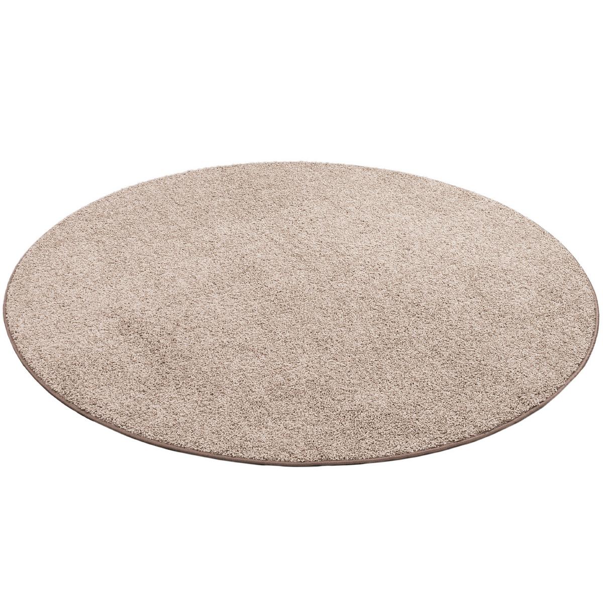 HOCHFLOR VELOURS TEPPICH MONA RUND - Taupe, Textil (133/133cm) - Snapstyle