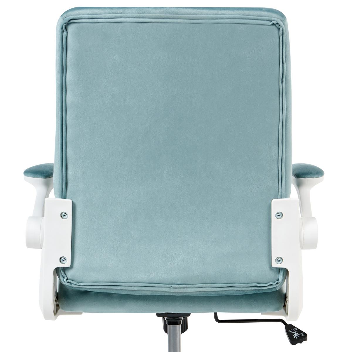 BÜROSTUHL Samtstoff Hellblau Dandy - Hellblau, Kunststoff/Textil (58/95/58cm) - Beliani