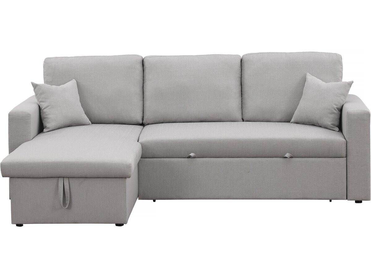 ECKSOFA alain Grau - Hellgrau, Textil (145/221cm) - Habitat Garten
