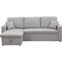 ECKSOFA alain Grau - Hellgrau, Textil (145/221cm) - Habitat Garten