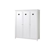 KINDERZIMMERSCHRANK Kamila 159x57x191 mit 3 Türen MDF+Massivholz Weiß - Weiß, Holzwerkstoff (159/191/57cm) - 58aufmkessel