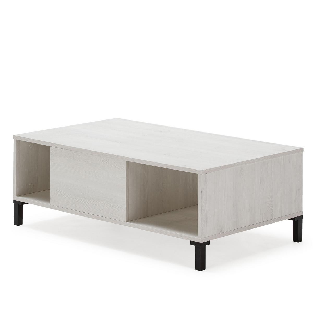 COUCHTISCH Javea 1 Schublade 2 Löcher - Weiß, Holzwerkstoff (37/100/60cm) - VS Venta-stock