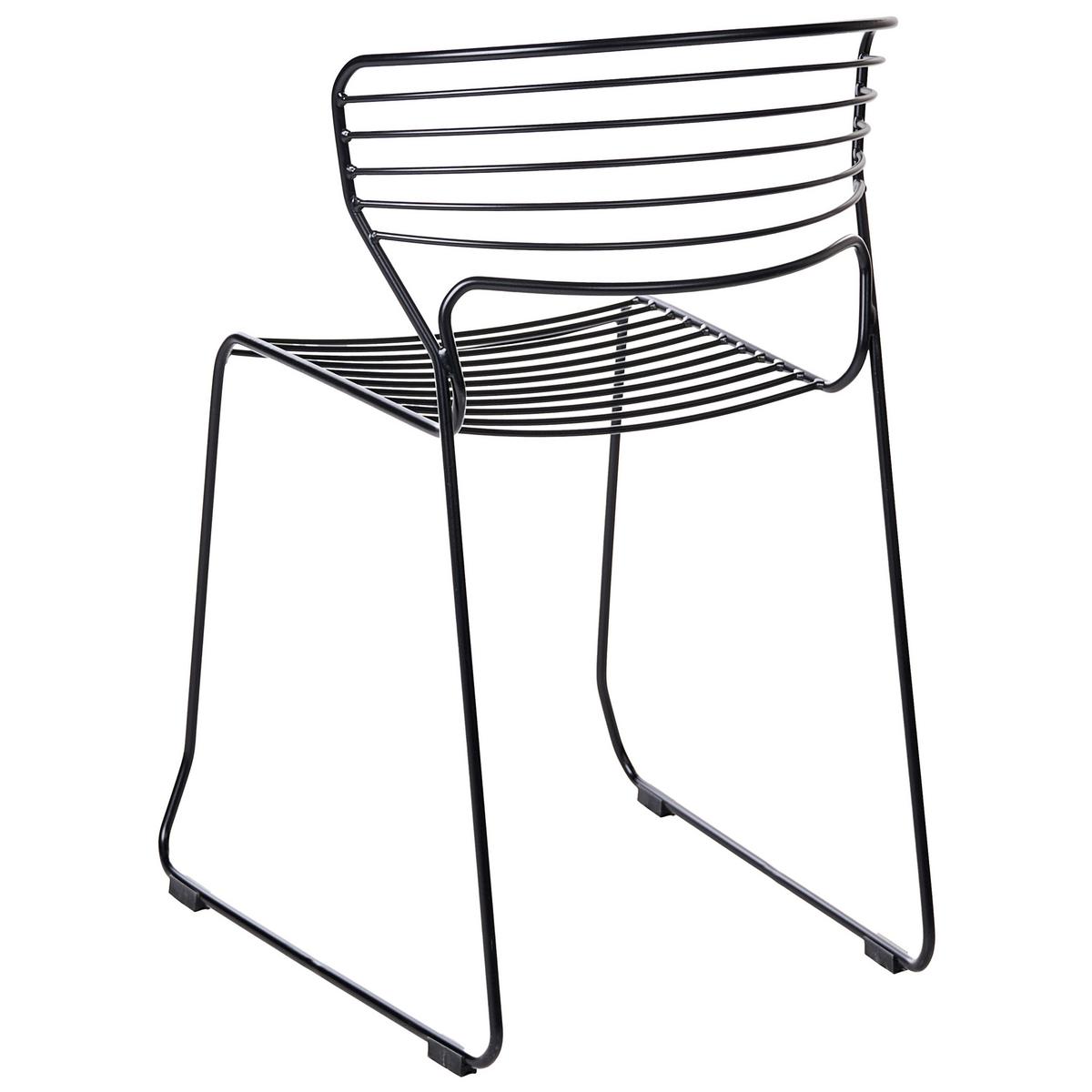 GARTENSTUHL 2er-Set Metall Schwarz Pistoia - Schwarz, Metall (54/80/51cm) - Beliani