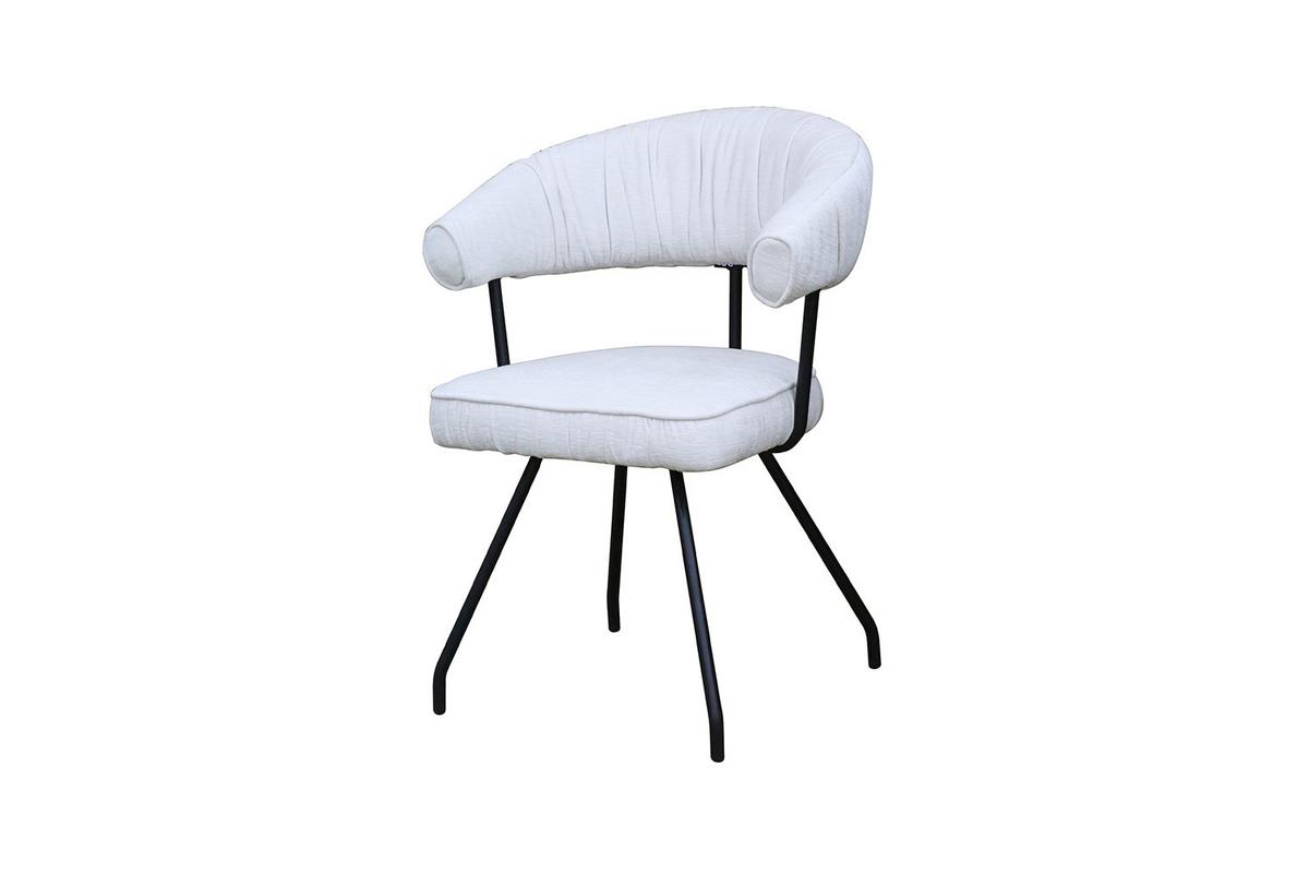 ESSZIMMERSTUHL RUNA Cremeweiß Webstoff (1er-Set) - Creme, Kunststoff/Textil (60/82/59cm) - KAWOLA