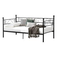 TAGESBETT Granada - Schwarz, Metall (90/200cm) - [en.casa]