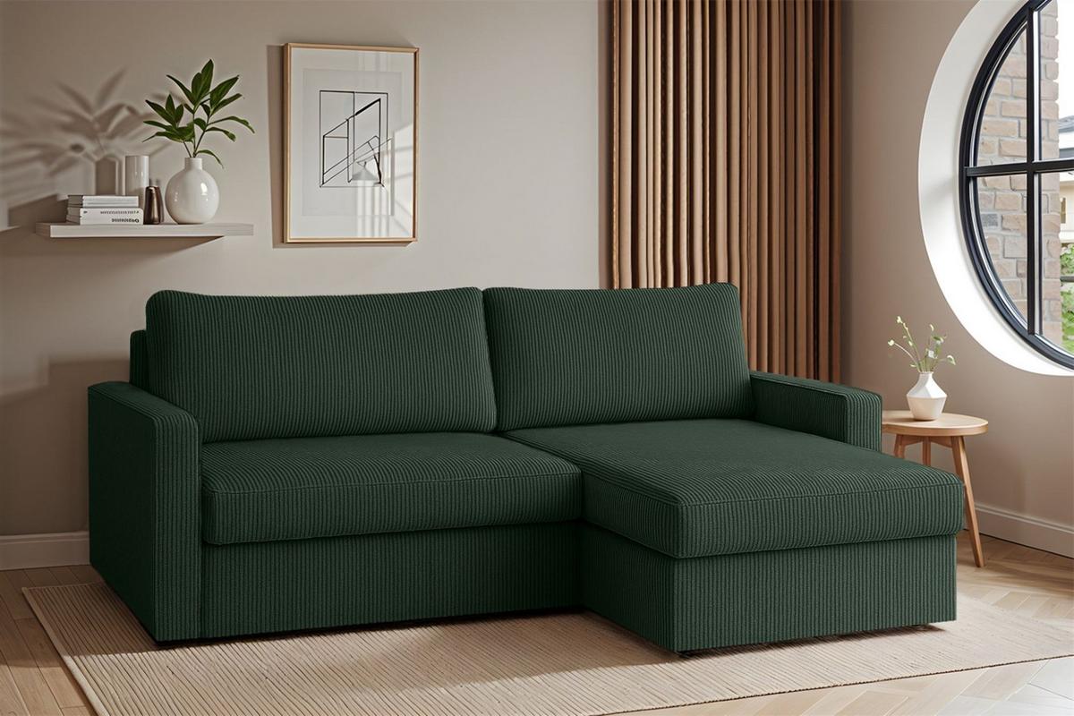 ECKSOFA Bendik In Poso - Grün, Holzwerkstoff/Textil (224/140cm) - Fun Möbel