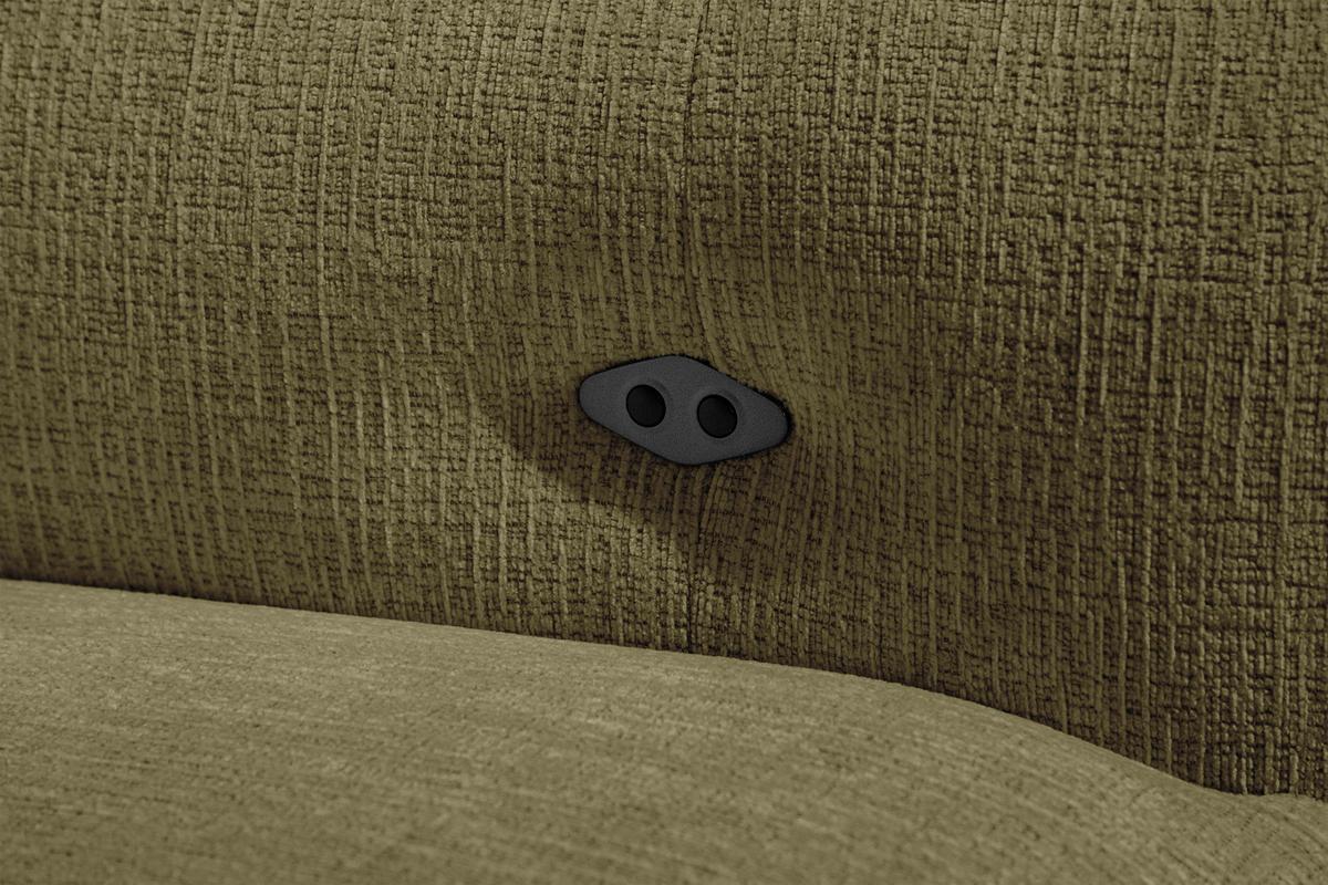 ECKSOFA SVEN 3-Sitzer, 1 Relax XL, verstellbare Kopfstützen, olivgrün - Schwarz/Olivgrün, Holzwerkstoff/Textil (256/163cm) - Wozimo