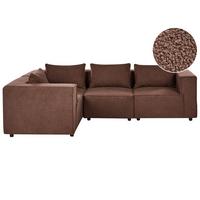 ECKSOFA Modul 4-Sitzer rechtsseitig Braun Bouclé Axebo - Braun, Textil (258/188cm) - Beliani