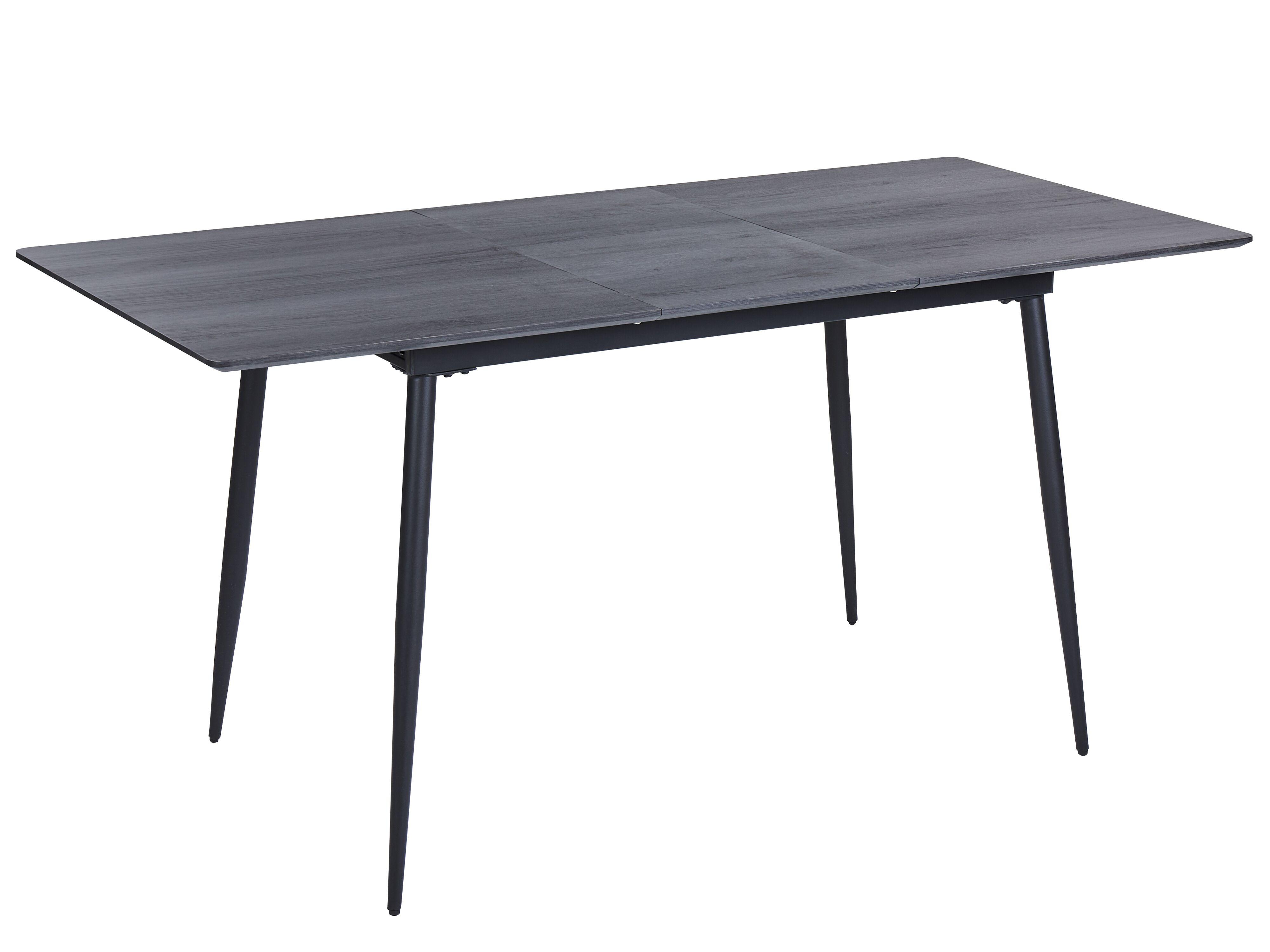 ESSTISCH grau/schwarz 120-160/80 cm ausziehbar Gelanda - Schwarz/Grau, Holzwerkstoff (120/80/78cm) - Beliani