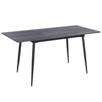 ESSTISCH grau/schwarz 120-160/80 cm ausziehbar Gelanda - Schwarz/Grau, Holzwerkstoff (120/80/78cm) - Beliani