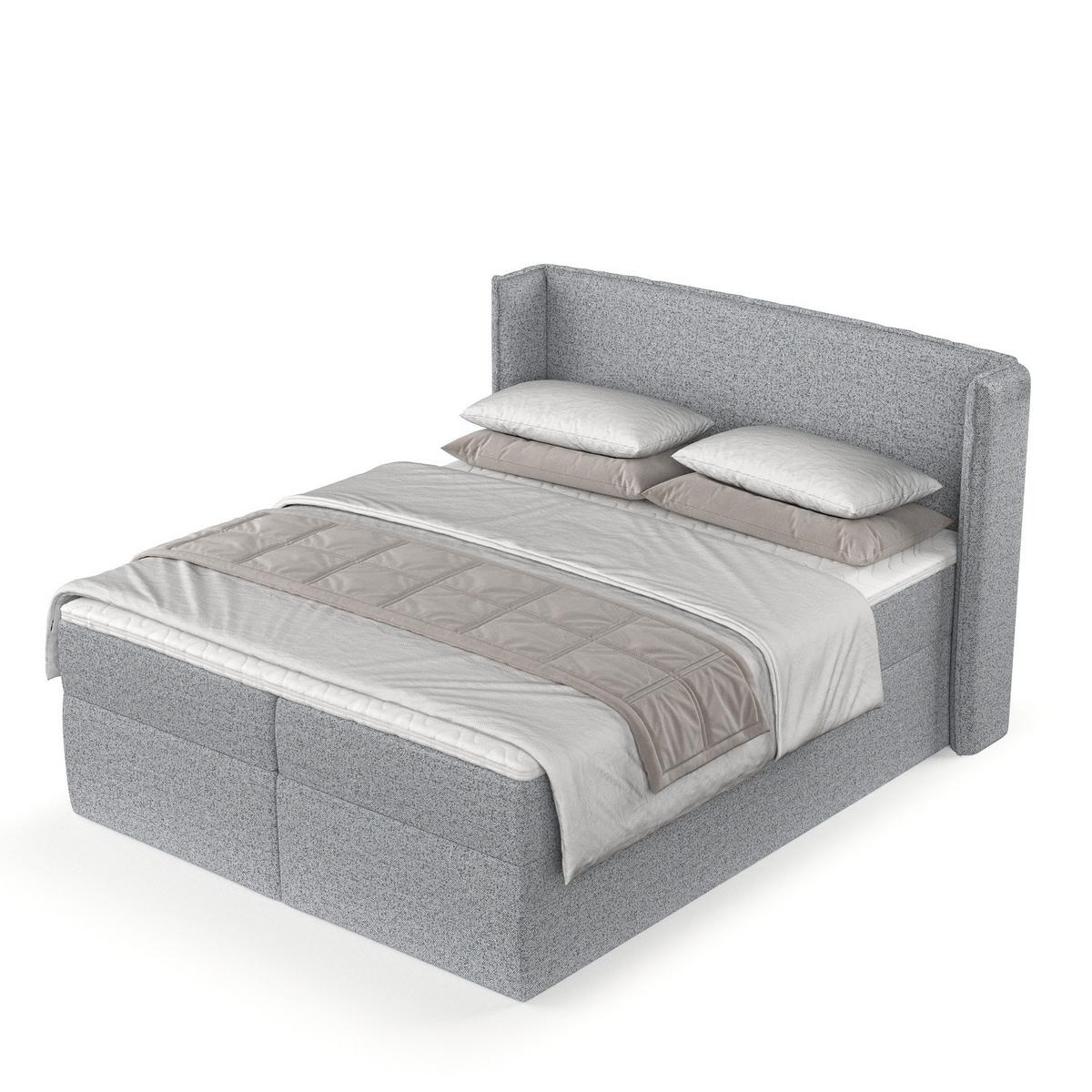 BOXBETT Viva 200/200 cm Grau im Riva Stoff - Schwarz/Grau, Holz/Holzwerkstoff (200/200cm) - AltaBeds