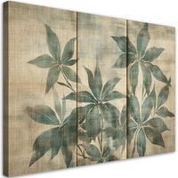 WANDBILD blätter in grautönen - Grün, Textil (60/40cm) - Feeby