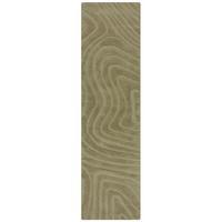 WOLLTEPPICH LEVEN, abstrakt, Olivegrün, 60 x 230 cm - Grün, Textil (230/60cm) - KADIMA DESIGN