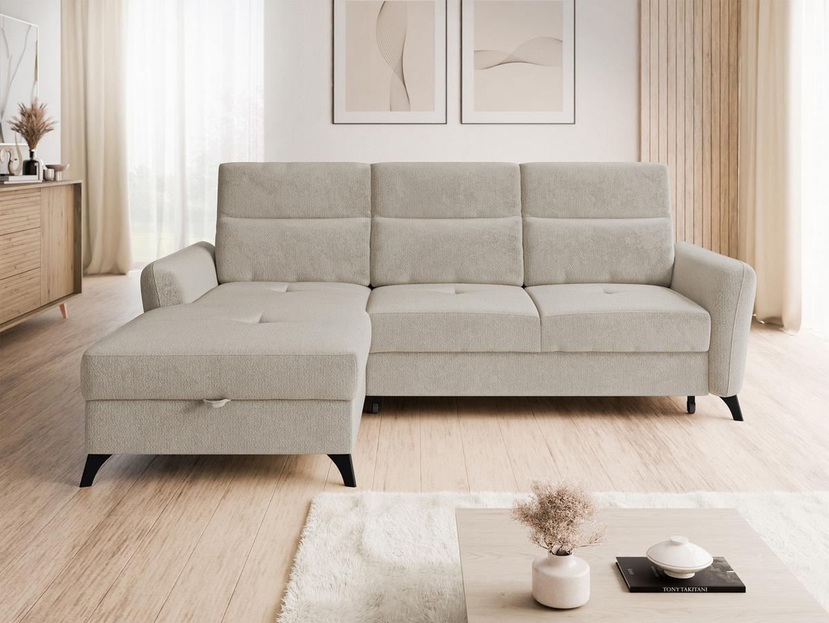 ECKSOFA Talia, Seite: Links LC-2R - Beige/Schwarz, Holz/Kunststoff (238/167cm) - MIRJAN24