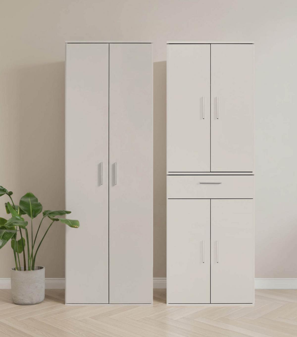 MEHRZWECKSCHRANK SET Der Allzweckwaffe - Kaschmir, Holzwerkstoff (60/180/34cm) - Mokebo