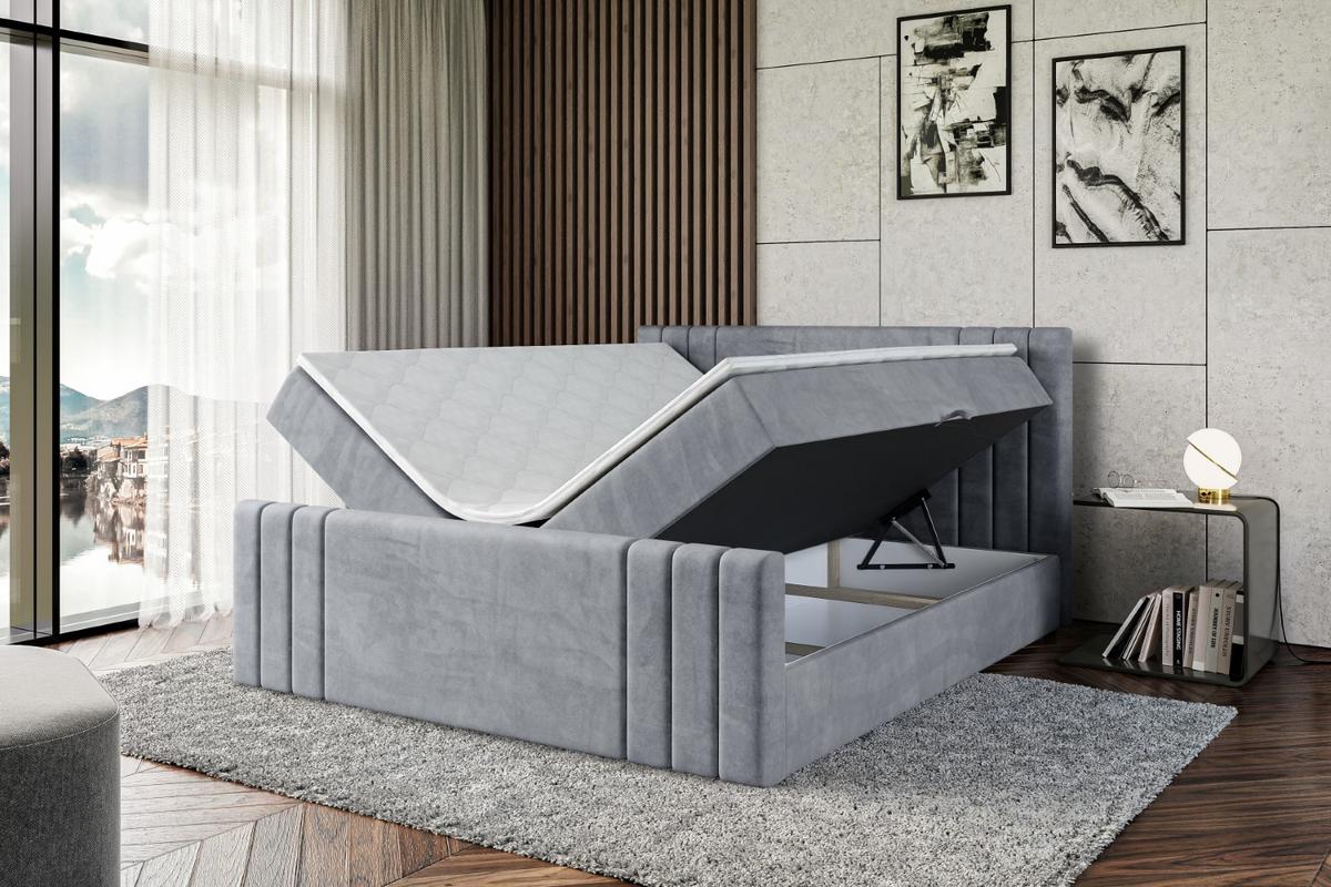 BOXBETT CELESTIA-Z - 180x200 cm - H3 - Grau - Grau, Holzwerkstoff (180/200cm) - ALTDECOR